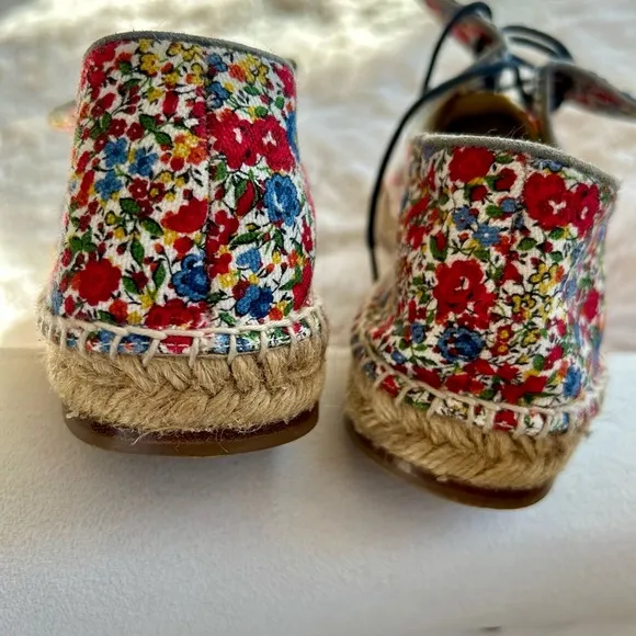 Sarah Flint Elena Espadrille In Red Floral Linen