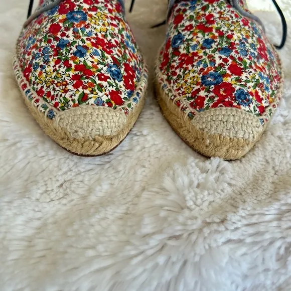 Sarah Flint Elena Espadrille In Red Floral Linen