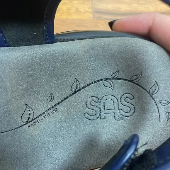 SAS Harmony tripad comfort open toe sling back blue sandals