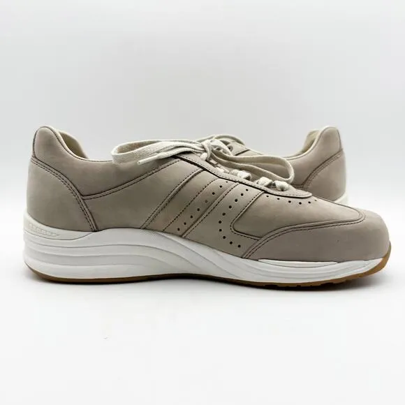 SAS Mens Camino Sneaker US Size 9.5 Wide Taupe Leather Lace Up NIB