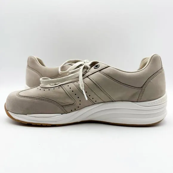 SAS Mens Camino Sneaker US Size 9.5 Wide Taupe Leather Lace Up NIB