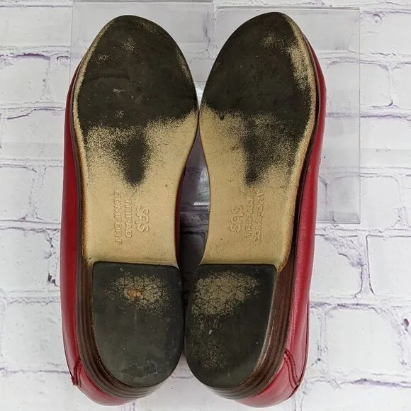 SAS Wink Red Penny Loafers - Size 7-1/2 N (Narrow)