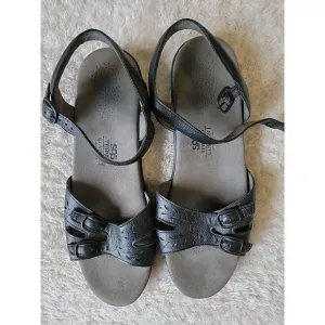 SAS Women's Duo Sandal Size 10.5 S Black Leather Tripad Comfort Made In USA