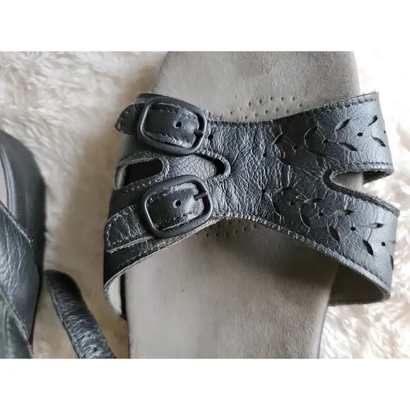SAS Women's Duo Sandal Size 10.5 S Black Leather Tripad Comfort Made In USA