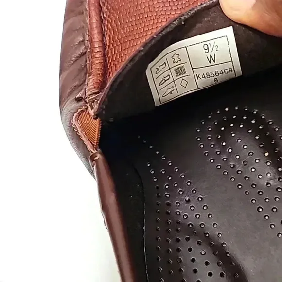 SAS womens leather penny loafer shoes sz 9.5W brown slip-on two-tone Cus…