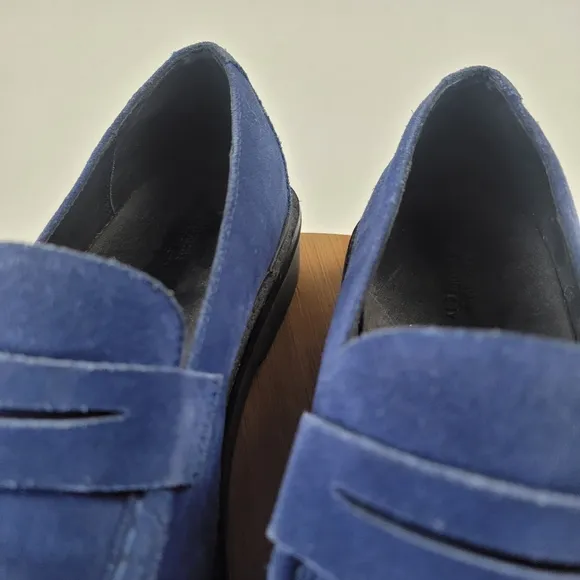 Saturdays New York City Blue Suede Chunky Penny Loafers Mens Size 10.5