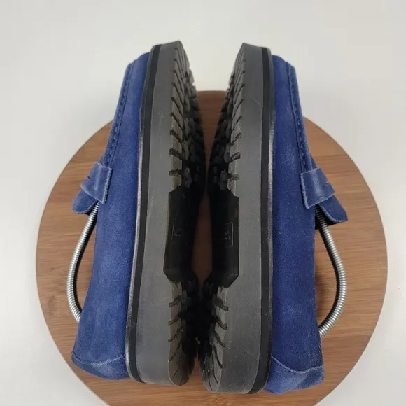 Saturdays New York City Blue Suede Chunky Penny Loafers Mens Size 10.5