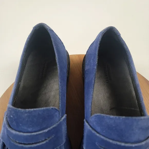 Saturdays New York City Blue Suede Chunky Penny Loafers Mens Size 10.5