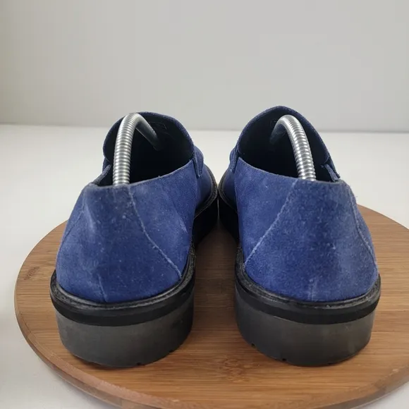 Saturdays New York City Blue Suede Chunky Penny Loafers Mens Size 10.5
