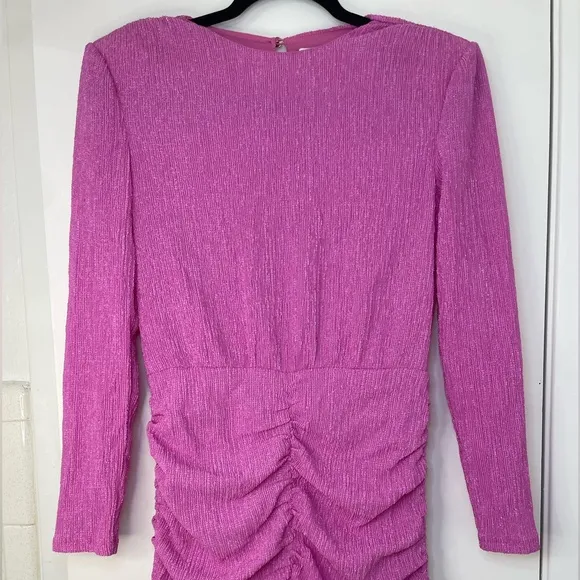 SAYLOR Sonja Ruched Skirt Long‎ SleeveMinidress Coctail Pink Orchid Dress