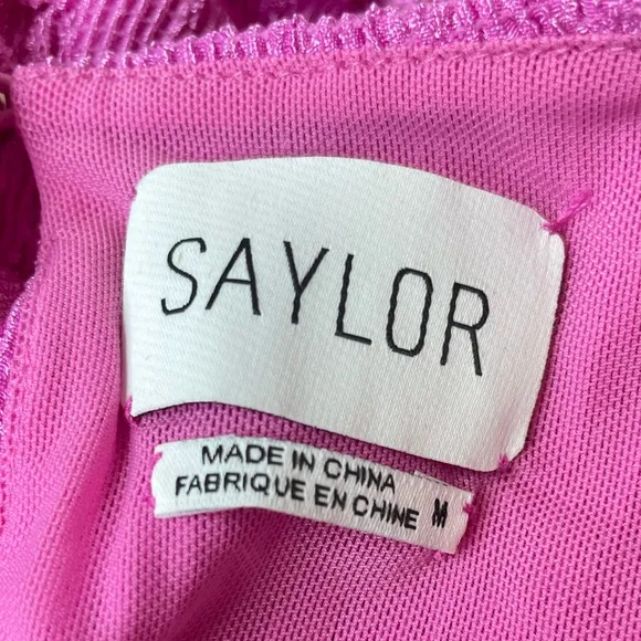 SAYLOR Sonja Ruched Skirt Long‎ SleeveMinidress Coctail Pink Orchid Dress