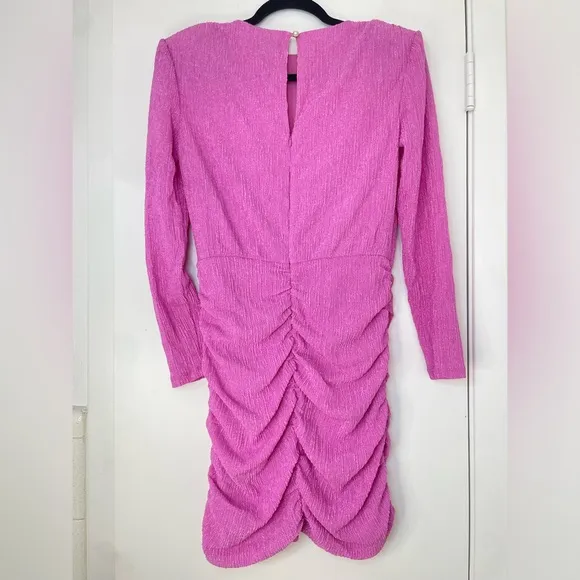 SAYLOR Sonja Ruched Skirt Long‎ SleeveMinidress Coctail Pink Orchid Dress