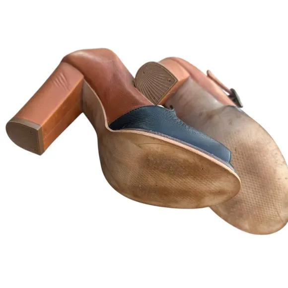 Schuler &amp; Sons women’s size 5.5 leather heeled sandals pumps.