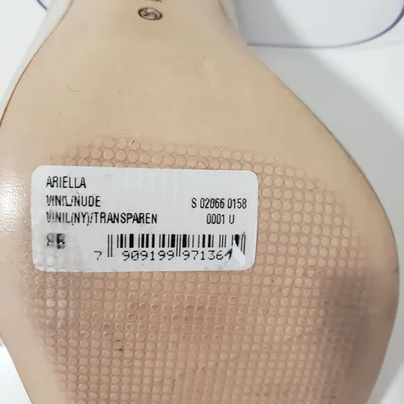 SCHUTZ Ariella Sandal in Vinyl/Nude Size 8