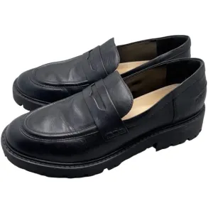 Schutz Black Leather Lug Loafers Christie Weekend Size 9.5