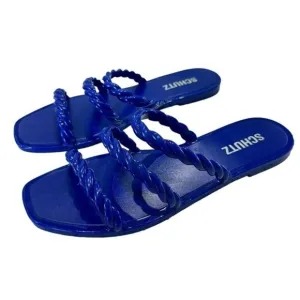 Schutz Diana Braided Trio-Strap Slide Sandals