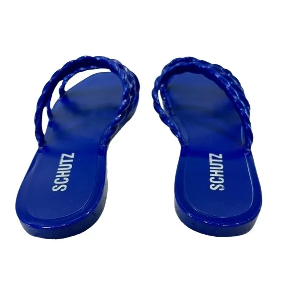 Schutz Diana Braided Trio-Strap Slide Sandals