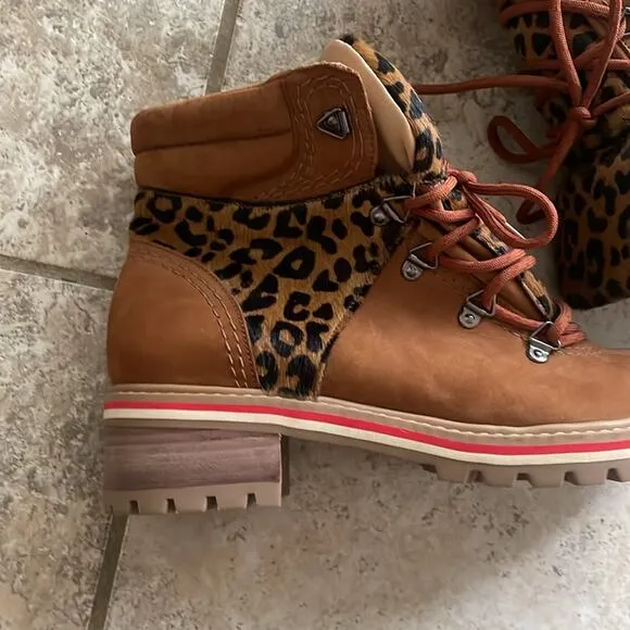 Schutz Keida Leopard Calf Hair Boots