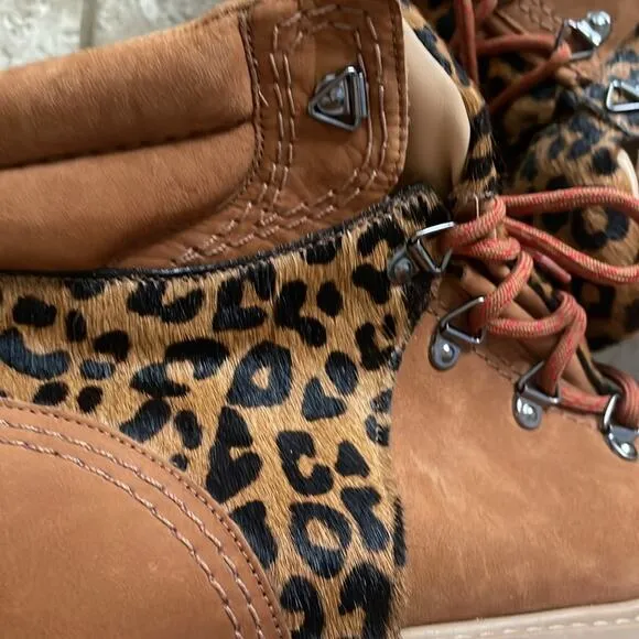 Schutz Keida Leopard Calf Hair Boots