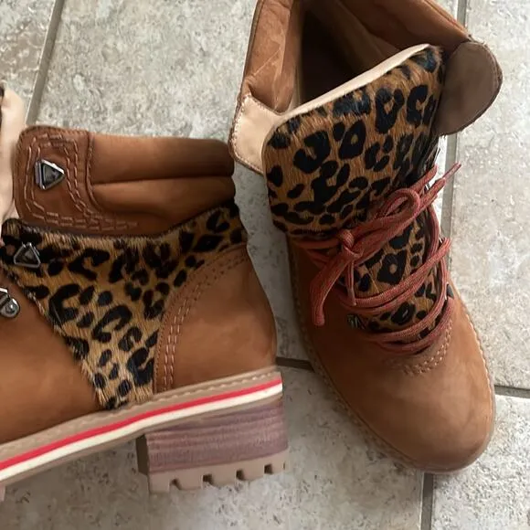 Schutz Keida Leopard Calf Hair Boots