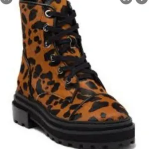 SCHUTZ Mayalova Real Calf Hair/ Leather Chunky Lug Sole Lace Up Boots