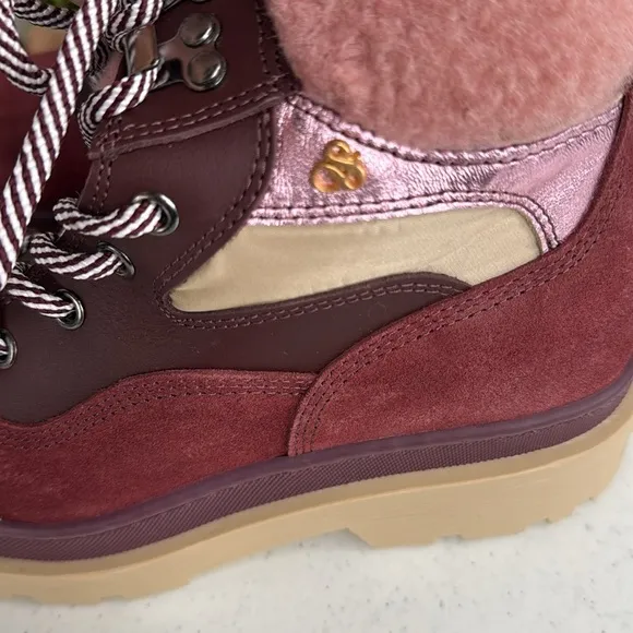 SCOTCH &amp; SODA Made In Portugal Suede Cozy Hiker Boots burgundy Euro/37/ 6.5/7