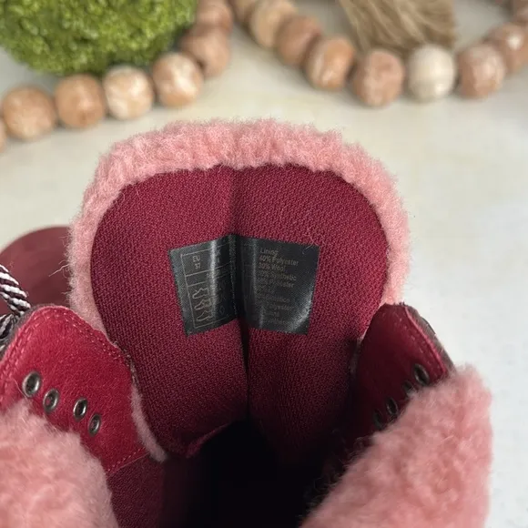 SCOTCH &amp; SODA Made In Portugal Suede Cozy Hiker Boots burgundy Euro/37/ 6.5/7