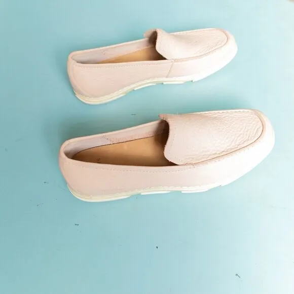 Sebago Dover Pink Genuine Leather Driving Loafers Size 9.5 Womens