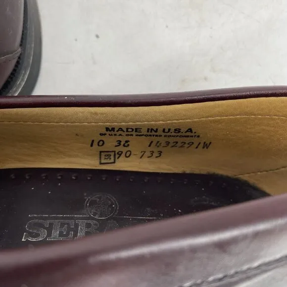 Sebago Penny Loafers Leather Oxblood Men's Size 10