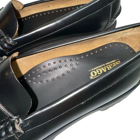 Sebago Women’s Black Leather Dan Waxy Lug Penny Loafers Size 8.5 39