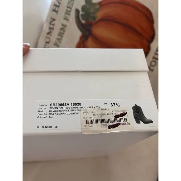 See by Chloé Hana 80mm cowboy leather boots in Tan US7.5