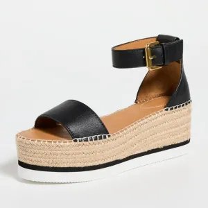 SEE BY CHLOE BLACK GLYN FLATFORM ESPADRILLES