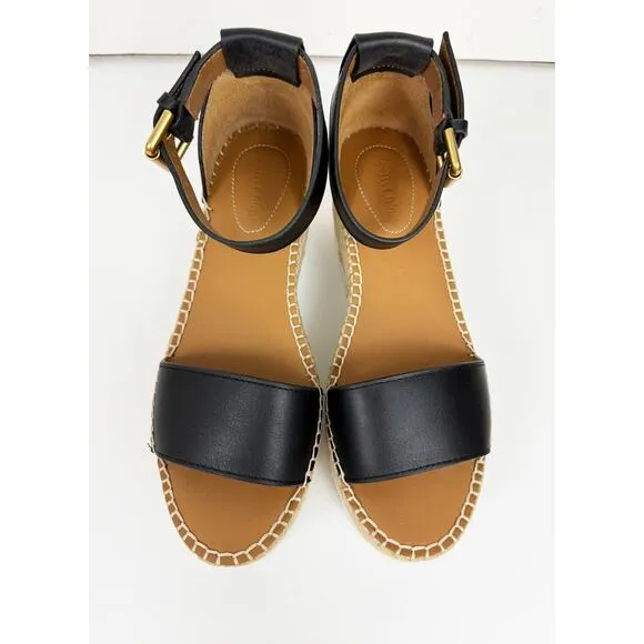 SEE BY CHLOE BLACK GLYN FLATFORM ESPADRILLES