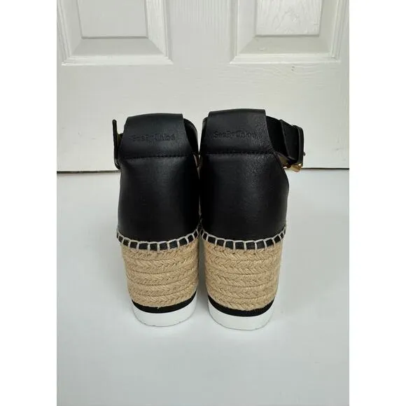 SEE BY CHLOE BLACK GLYN FLATFORM ESPADRILLES
