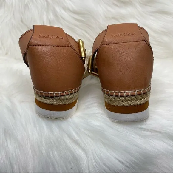 See by Chloe Glyn Espadrille Sandal in Natural Size 36 or 5