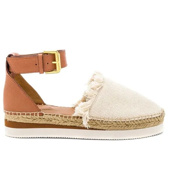 See by Chloe Glyn Espadrille Sandal in Natural Size 36 or 5