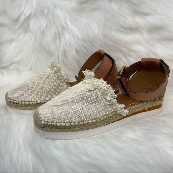 See by Chloe Glyn Espadrille Sandal in Natural Size 36 or 5