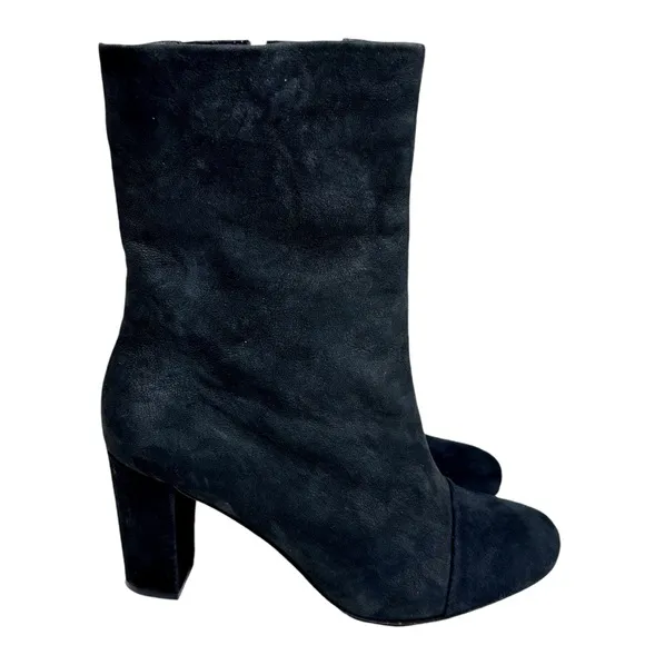 See by Chloe Nubuck Leather Boots 37.5 Black Heeled Modern
