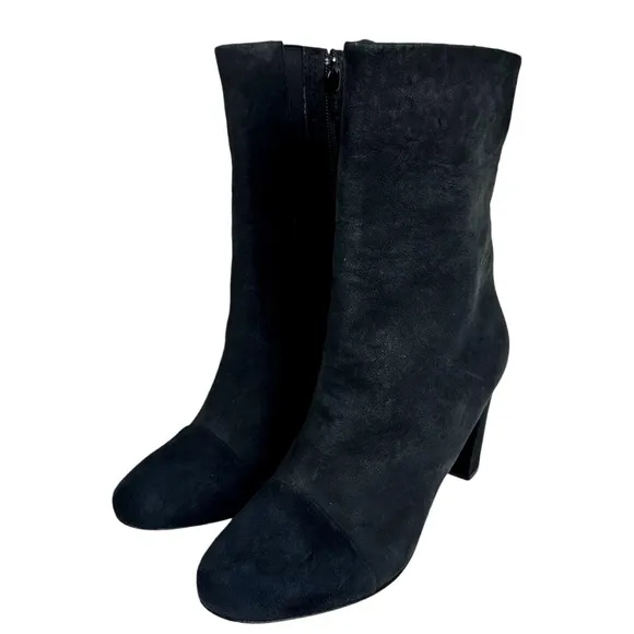 See by Chloe Nubuck Leather Boots 37.5 Black Heeled Modern