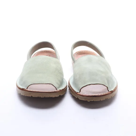 Sen Verde Women Suede Leather Open Toe Sling Back Sandals EU 37 Green