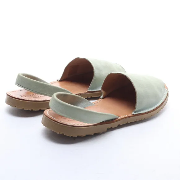 Sen Verde Women Suede Leather Open Toe Sling Back Sandals EU 37 Green