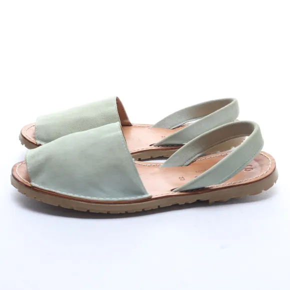 Sen Verde Women Suede Leather Open Toe Sling Back Sandals EU 37 Green