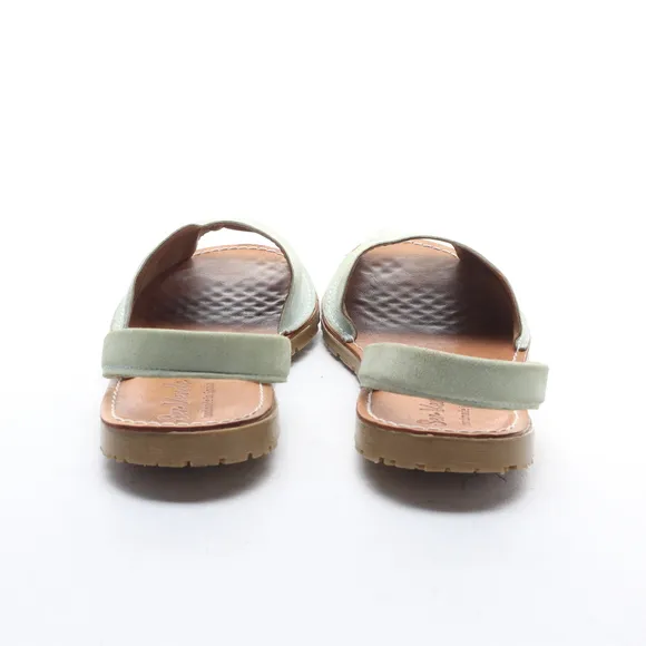 Sen Verde Women Suede Leather Open Toe Sling Back Sandals EU 37 Green