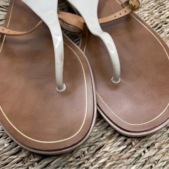 SERGIO ROSSI Thong Sandals Womens Size 40 US 10 Summer Beachy Leather Italy Luxe