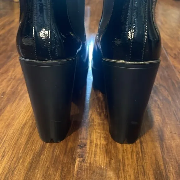Seychelles Gracie Patent Leather Platform chunky ankle goth Boot 10