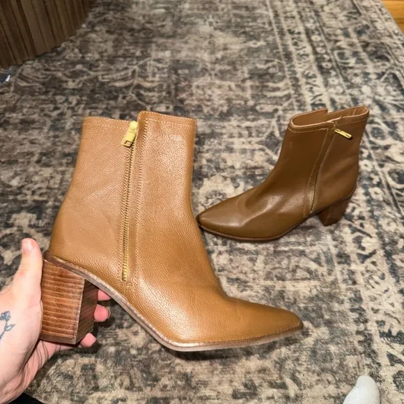 Seychelles Tan Heeled Boots with Pointed Toe size 9