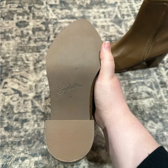 Seychelles Tan Heeled Boots with Pointed Toe size 9
