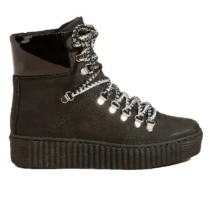 Shoe The Bear Agda Nubuck Lace Up Boot Black Leather Platform Women's Size 38