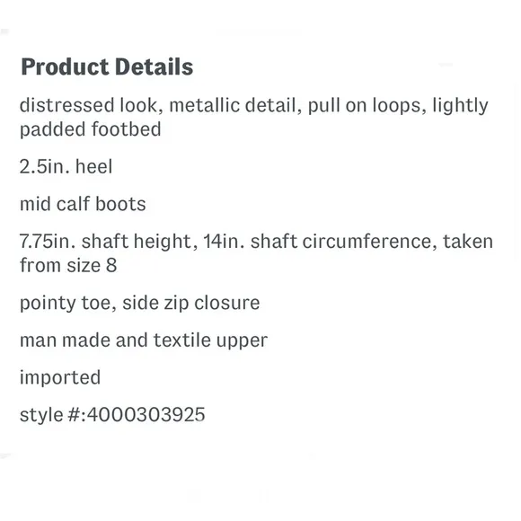 ShuShop Zizi Western Boots 710 Gold Multi Women’s Size 8