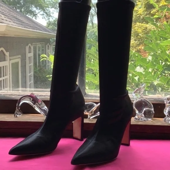 Sigerson Morrison Black &quot;Raso Elastico&quot; Mid Calf Boots US9